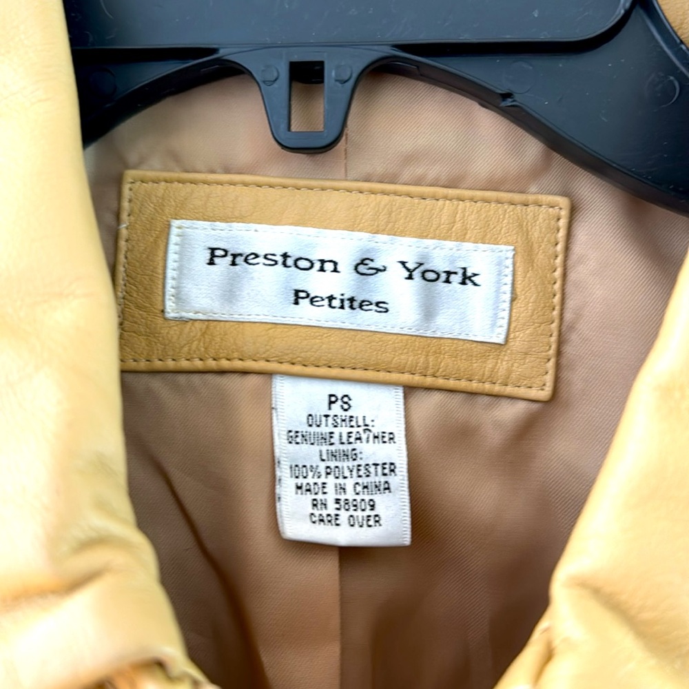 Preston & York Tan Leather Zip-Front Jacket - Picture 3 of 4